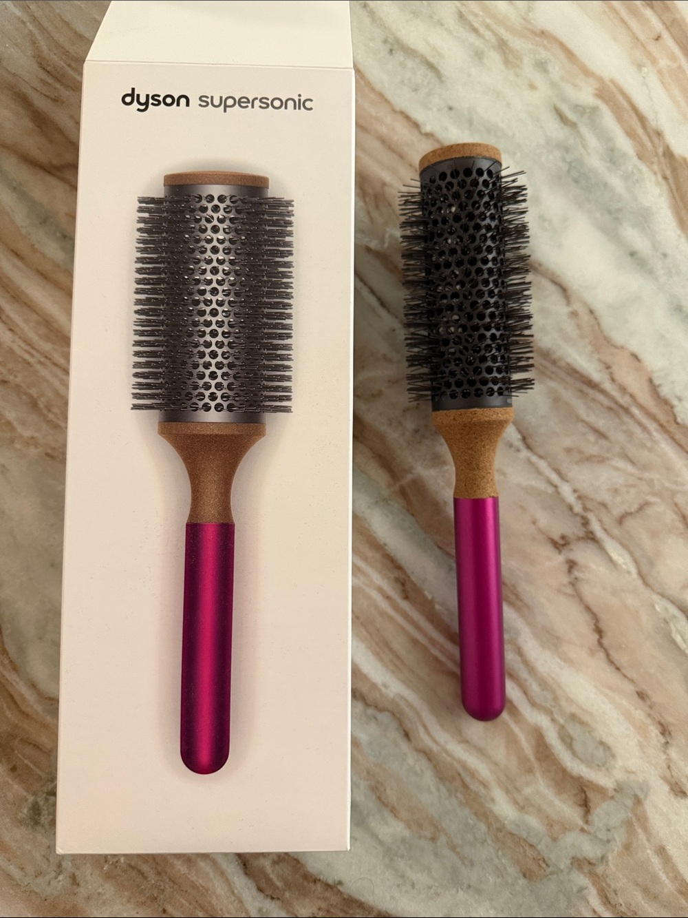 Dyson Round Styling Brush - Pink Handle Vented Barrel brush